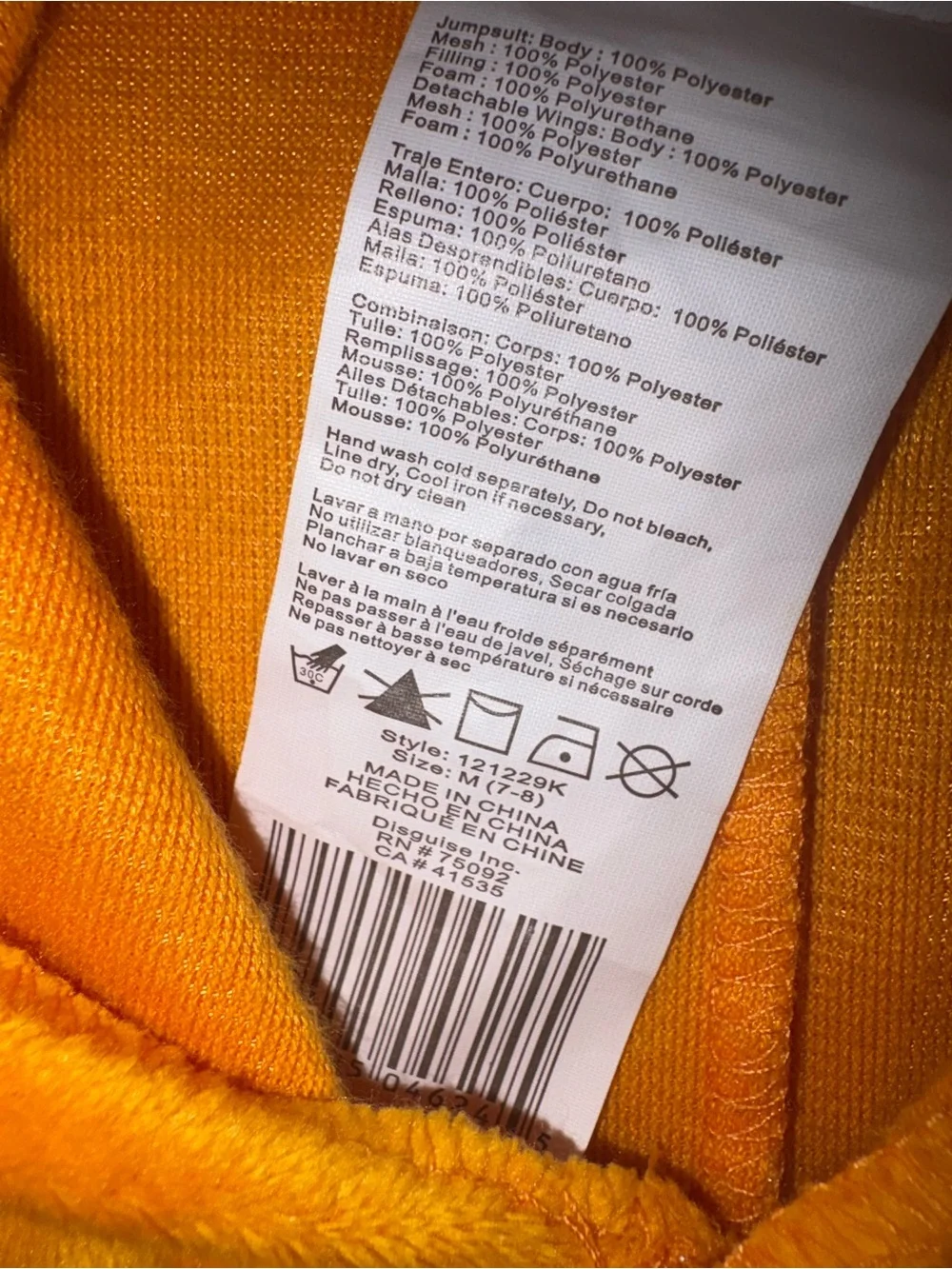 Pokemon Orange and Yellow Hooded Charizard One-Piece Bodysuit